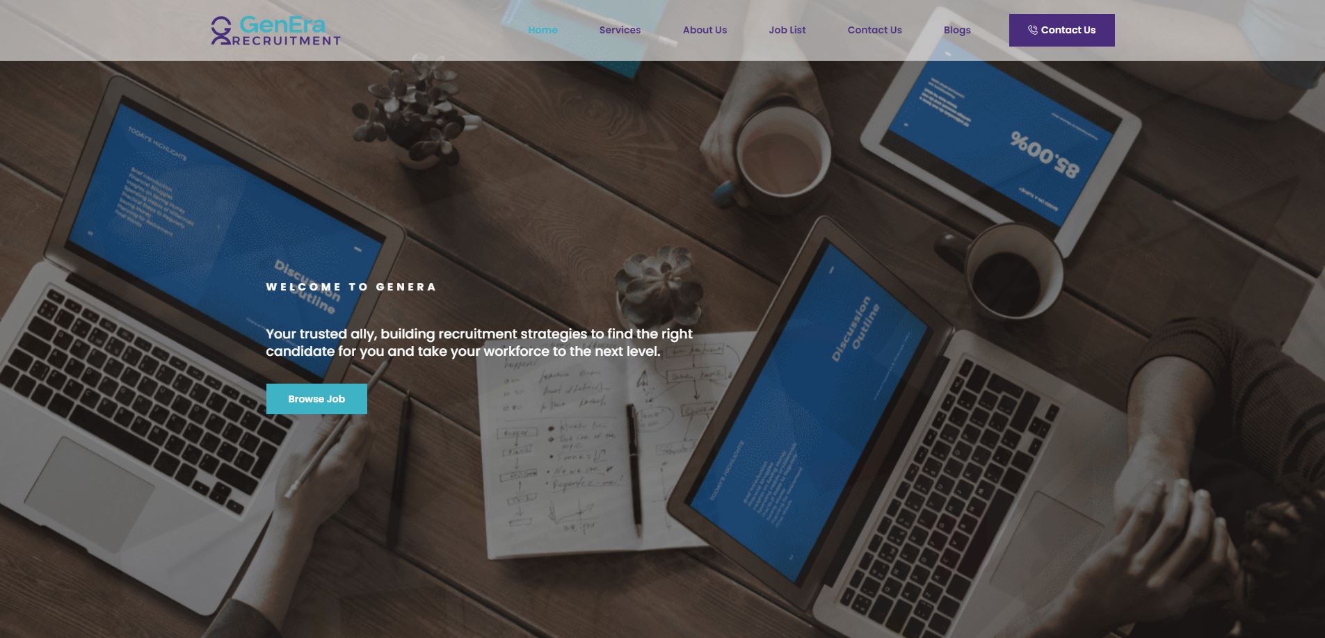 Genera Recruitment website preview