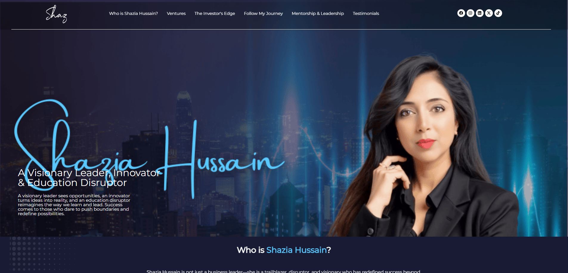 Shazia Hussain website preview