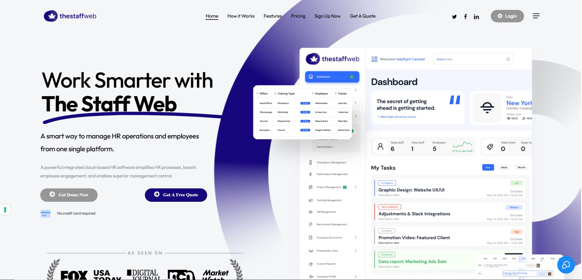 The Staff Web website preview