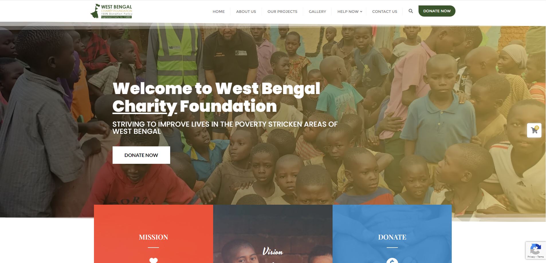 West Bengal Charity website preview